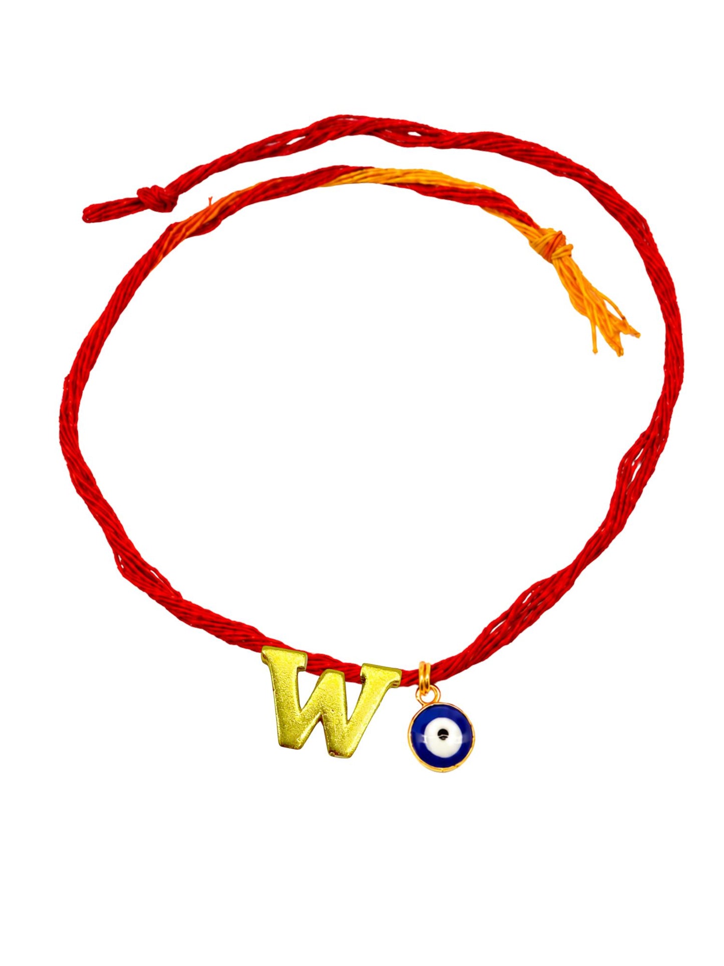 A to Z Letter Evil Eye Initial Name Rakhi Moli Thread for Bhai Bhaiya Bro
