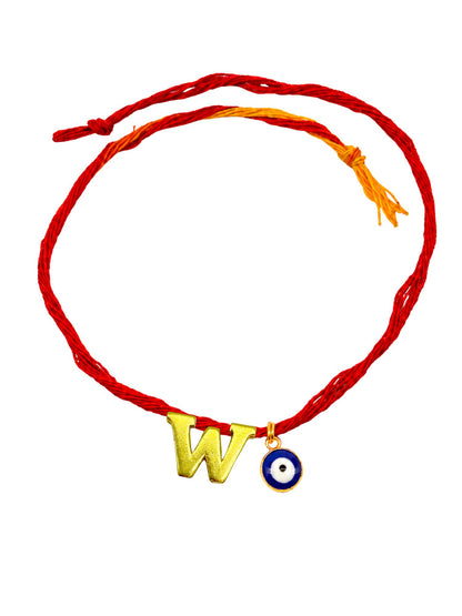 A to Z Letter Evil Eye Initial Name Rakhi Moli Thread for Bhai Bhaiya Bro