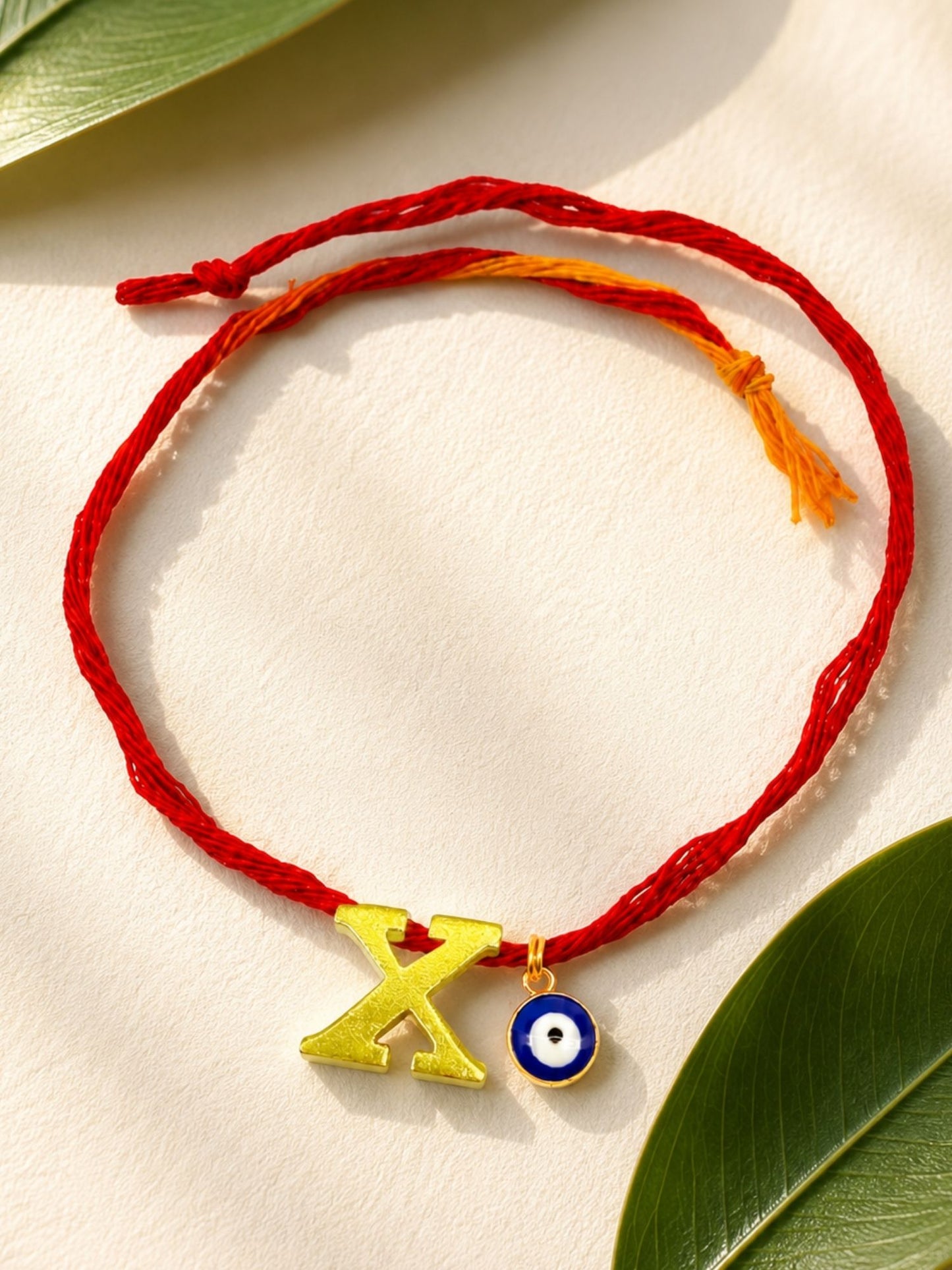 A to Z Letter Evil Eye Initial Name Rakhi Moli Thread for Bhai Bhaiya Bro