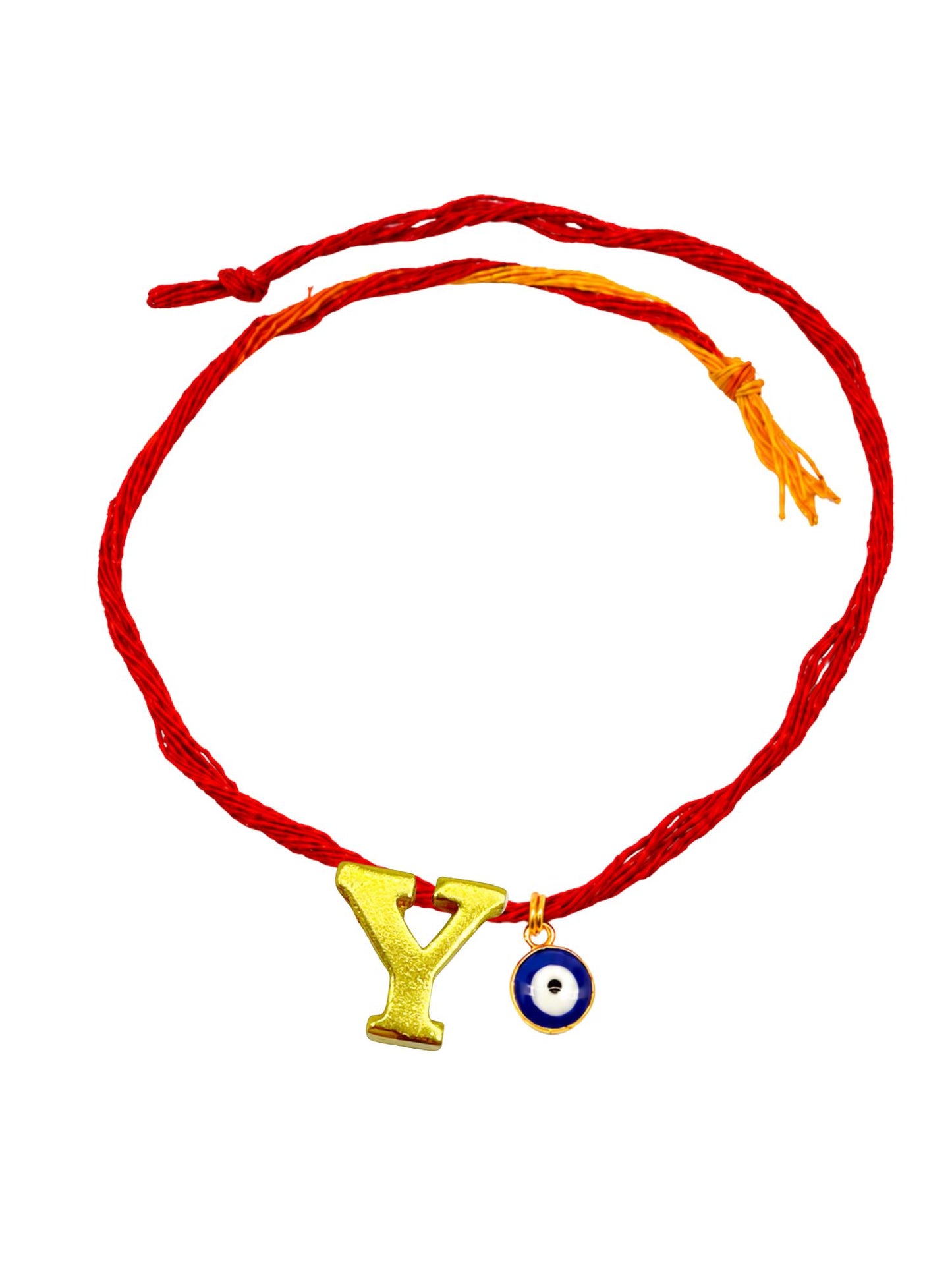 A to Z Letter Evil Eye Initial Name Rakhi Moli Thread for Bhai Bhaiya Bro