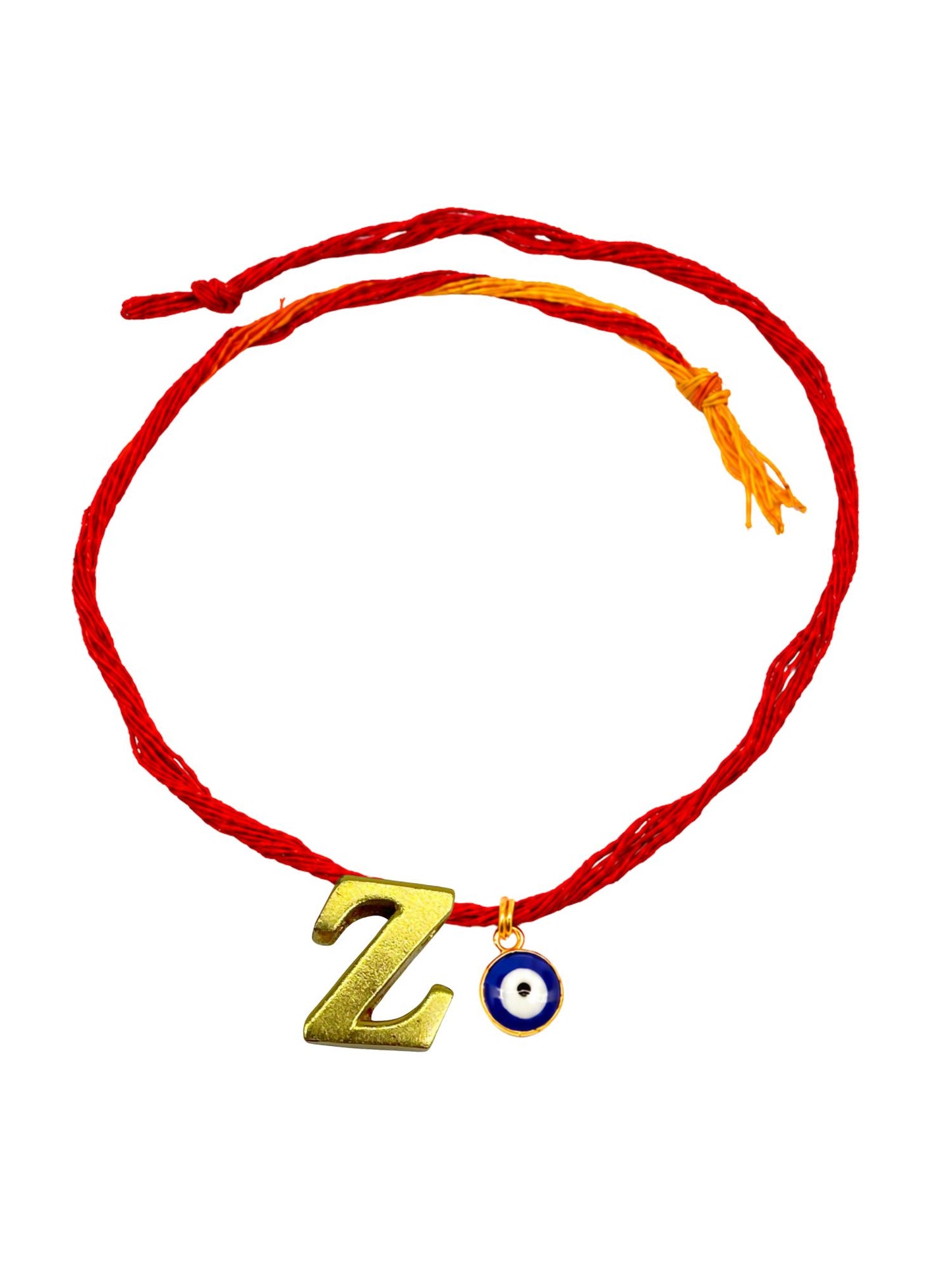 A to Z Letter Evil Eye Initial Name Rakhi Moli Thread for Bhai Bhaiya Bro