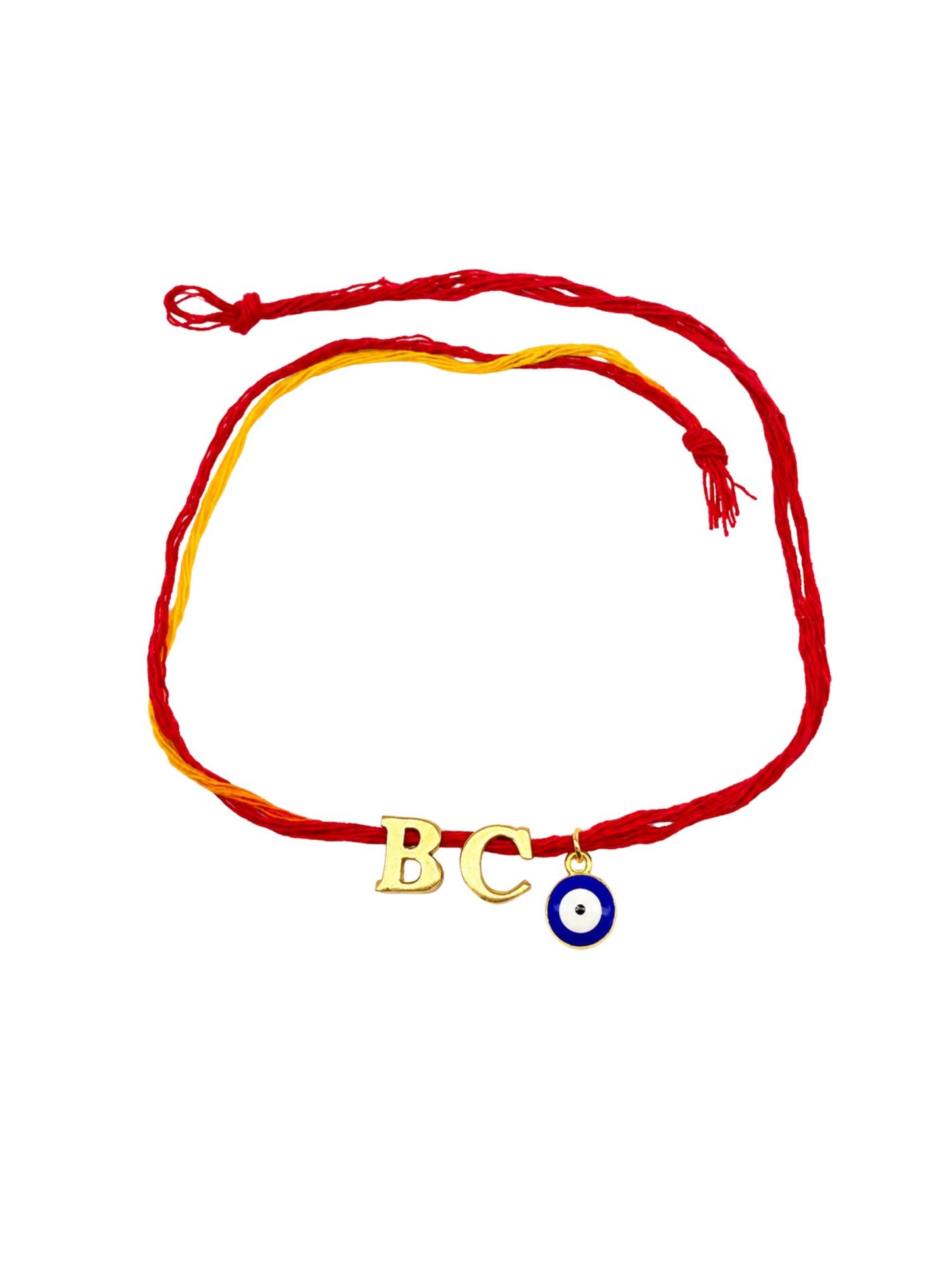 2 Initial With Evil Eye Rakhi Mauli Thread for Brother Raksha Bandhan