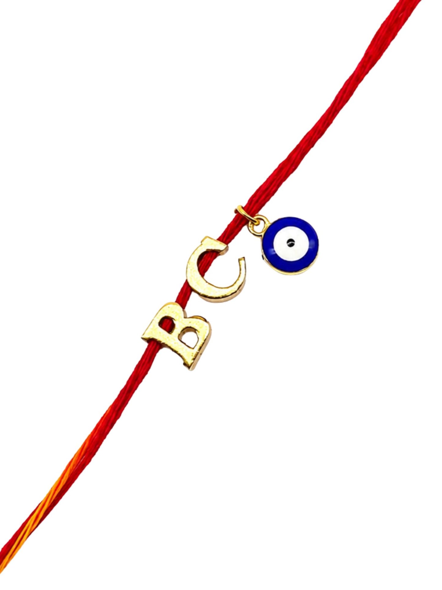 2 Initial With Evil Eye Rakhi Mauli Thread for Brother Raksha Bandhan