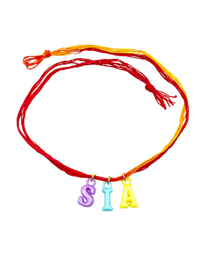 Personalized Name Kids Rakhi with Multicolor Letter Charms Mauli Thread for Brother