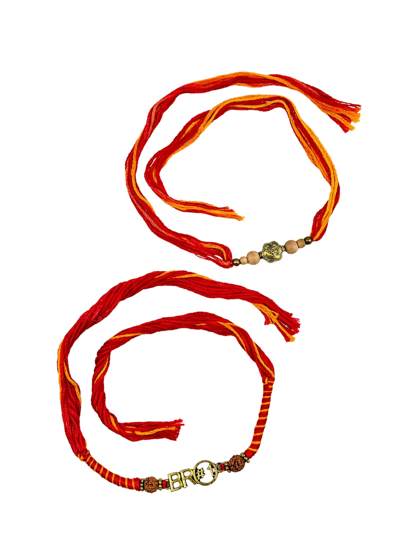 (Set of 2) Rudraksha Bro Rakhi Bracelet For Bhai
