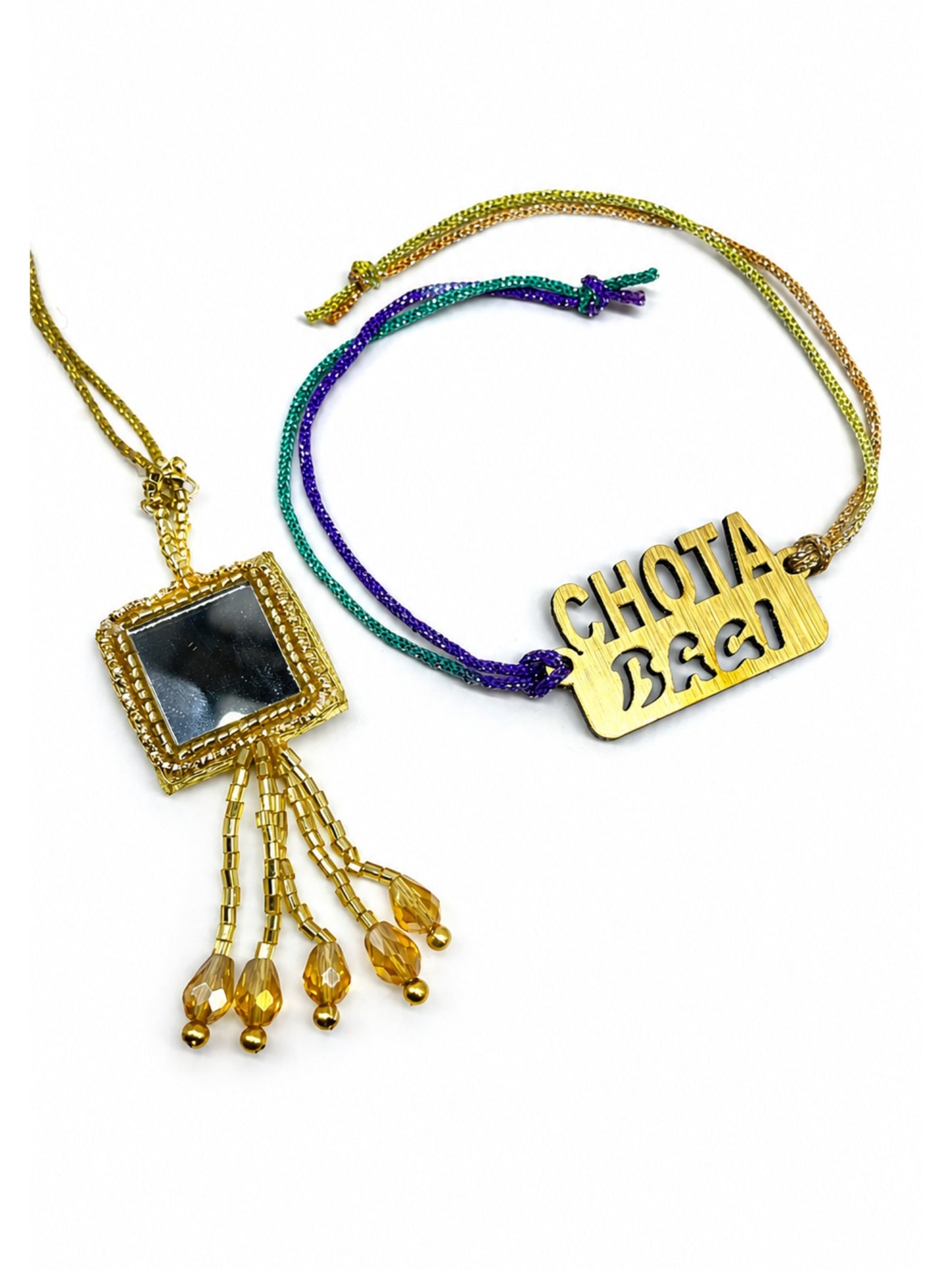 (Set of 2) Mirror Chota Baai Lumba Rakhi Bhaiya Bhabhi