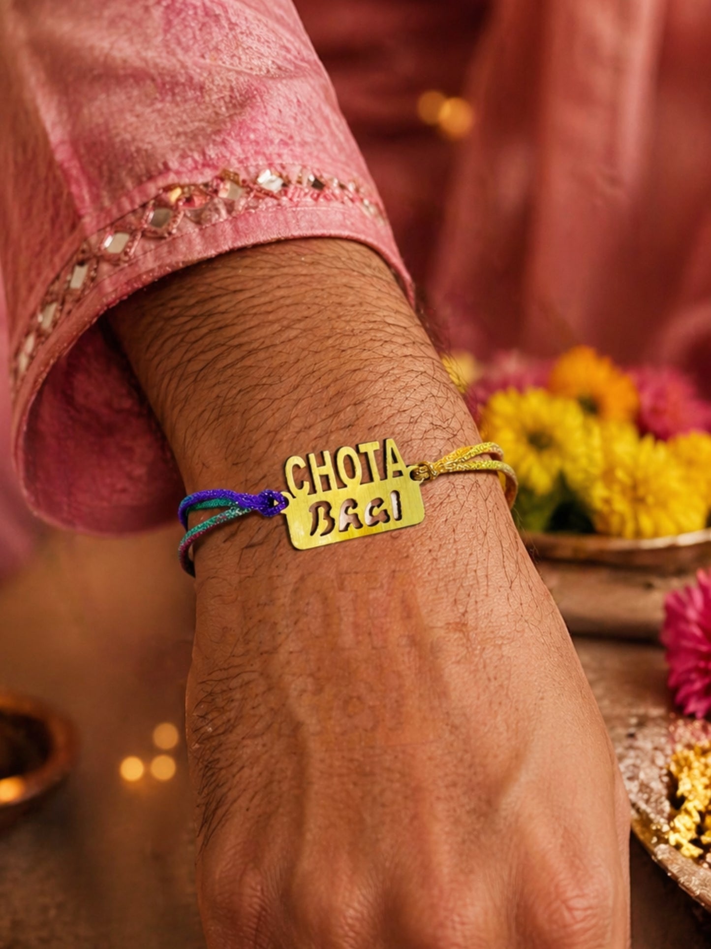 (Set of 2) Mirror Chota Baai Lumba Rakhi Bhaiya Bhabhi
