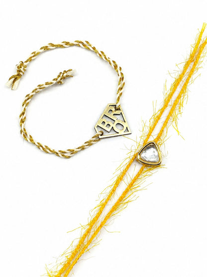 (Set of 2) BRO Superman Bracelet Rakhi for Bhai Bro