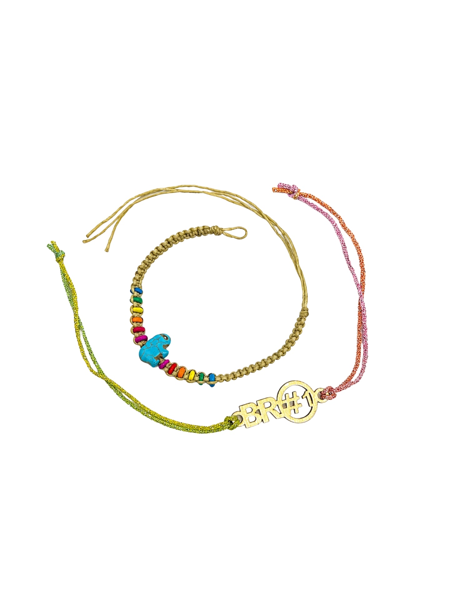 (Set of 2) Elephant Bracelet Rakhi BRO No 1 for Bro Bhai