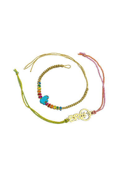 (Set of 2) Elephant Bracelet Rakhi BRO No 1 for Bro Bhai