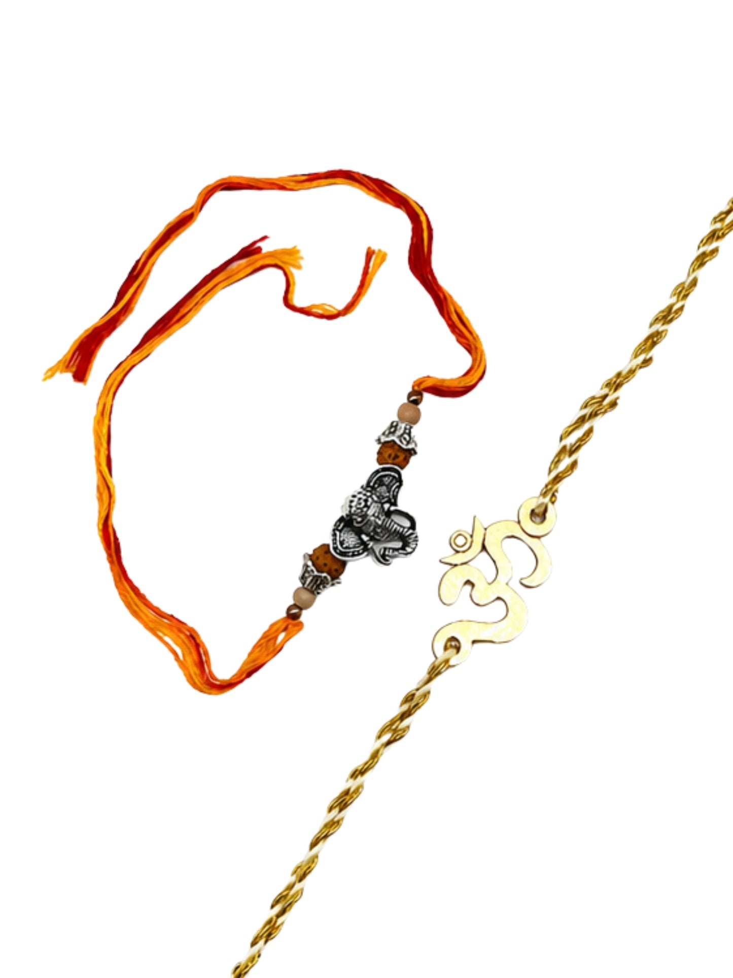 (Set of 2) Om Designs Ganesh Bracelet Rakhi for Bhai Bro