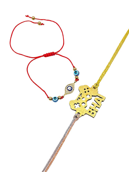 (Set of 2) Gaming Bhai Evil Eye Bracelet Rakhi For Bro