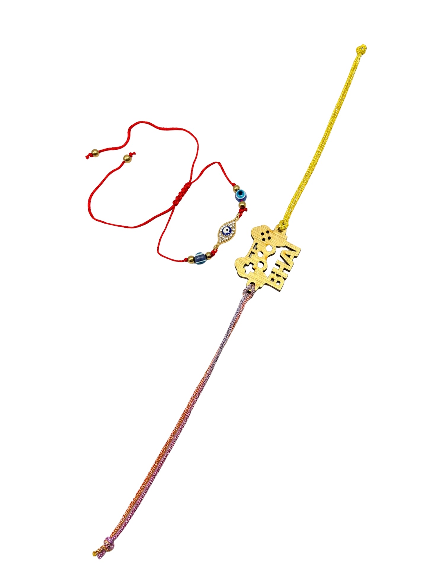 (Set of 2) Gaming Bhai Evil Eye Bracelet Rakhi For Bro
