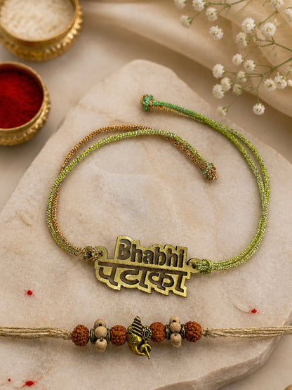 (Set of 2) Bhabhi Pataka Name Ganesha Lumba Rakhi Pair