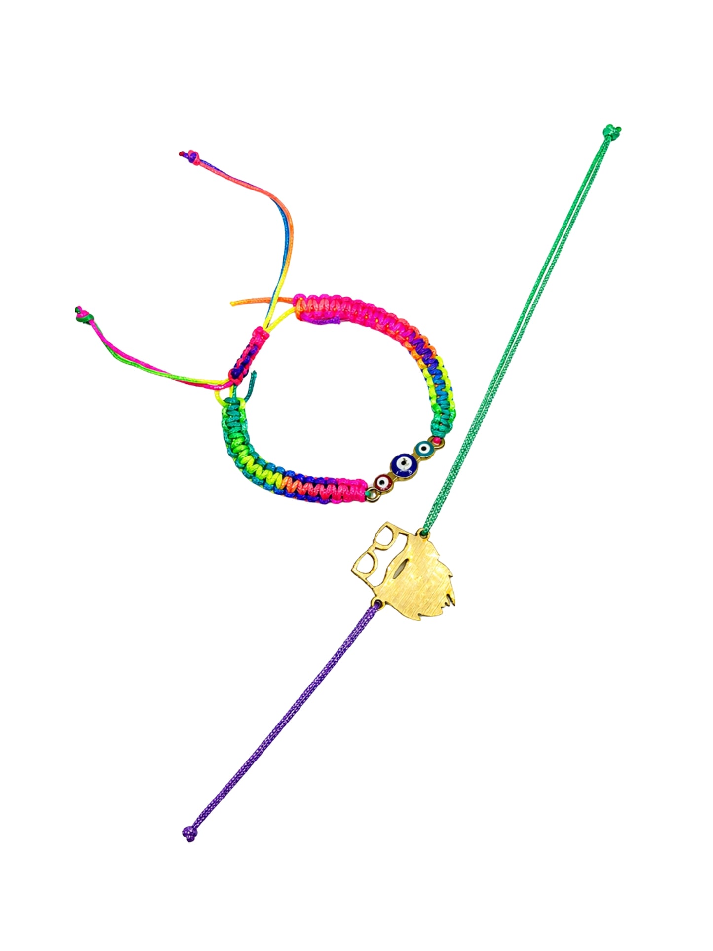 (Set of 2) Bearded Bhai Evil Eye Bracelet Rakhi For Bro