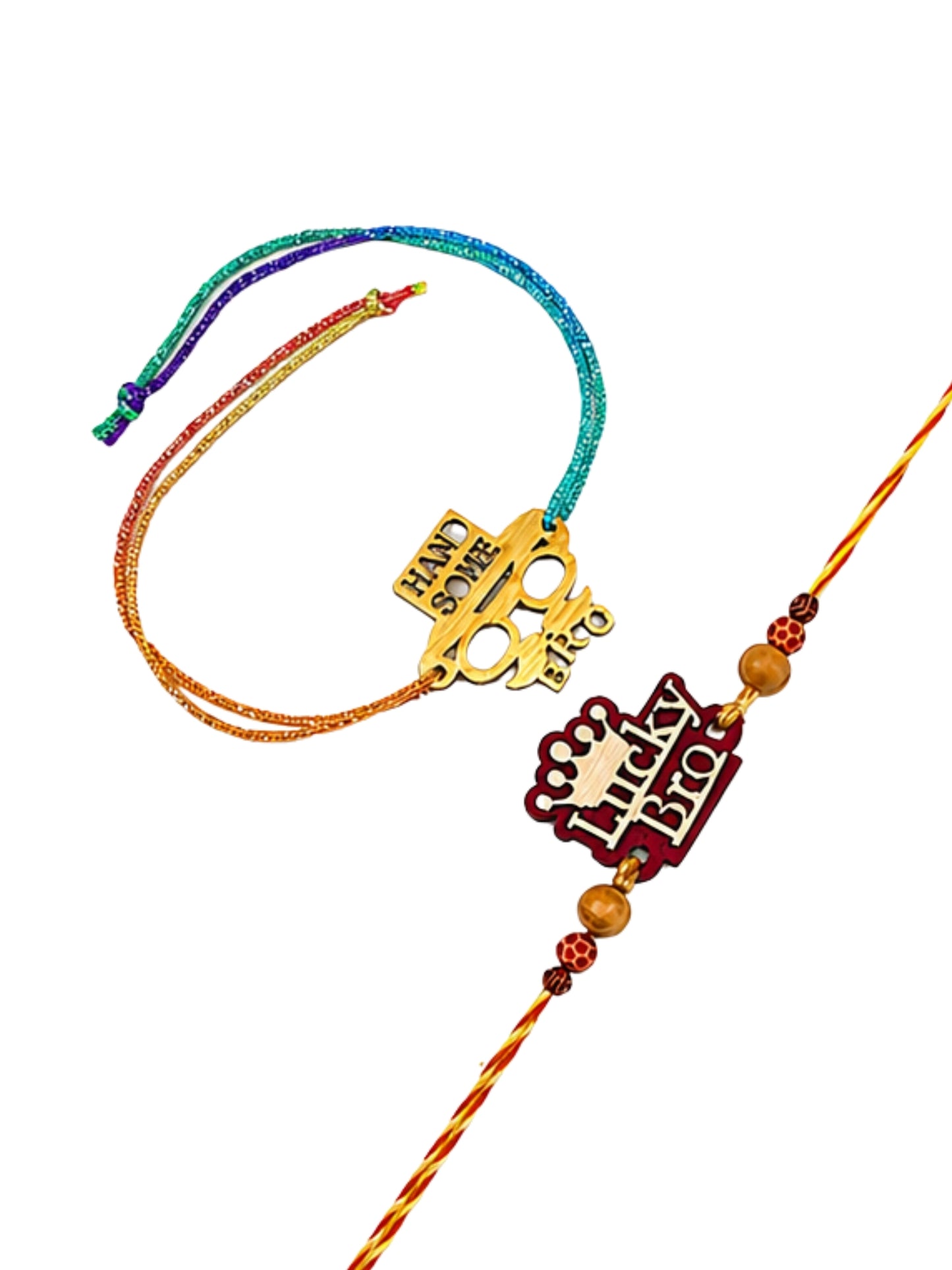 (Set of 2) Handsome Lucky Bracelet Rakhi For Bhai Bro