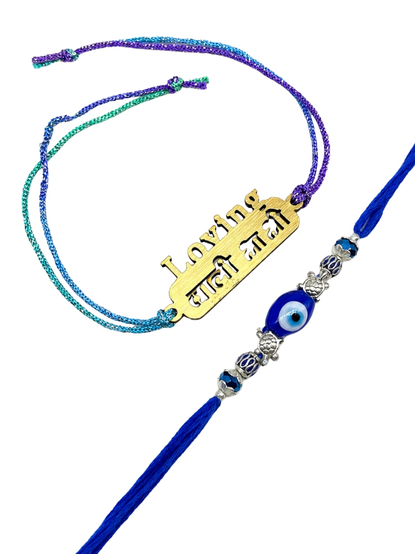 (Set of 2) Loving Wali Bhabhi Evil Eye Lumba Rakhi Bhaiya Pair