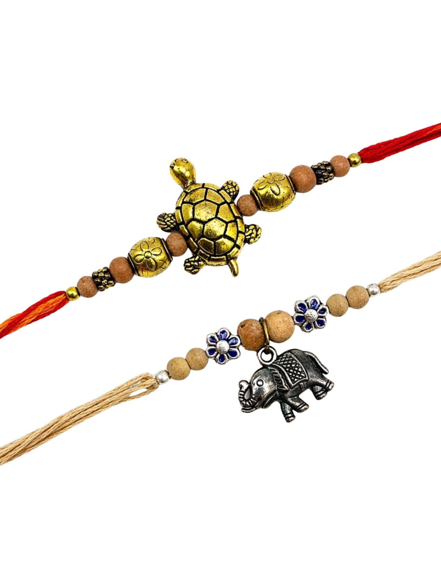 (Set of 2) Turtle Elephant Rakhi Bracelet For Bhai Bro