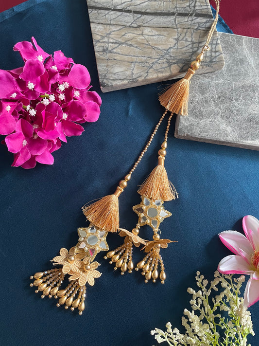 Tassel & Mirror Work 2 Layer Lumba Rakhi
