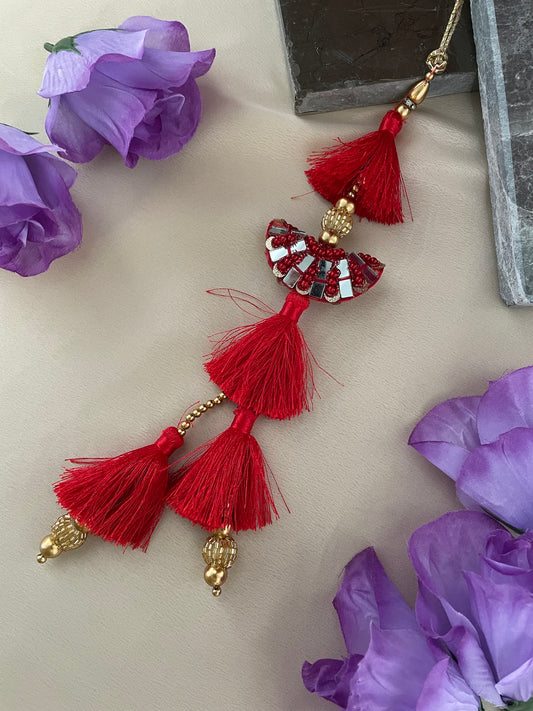 Tassel/Mirror Work Latkan Lumba Rakhi