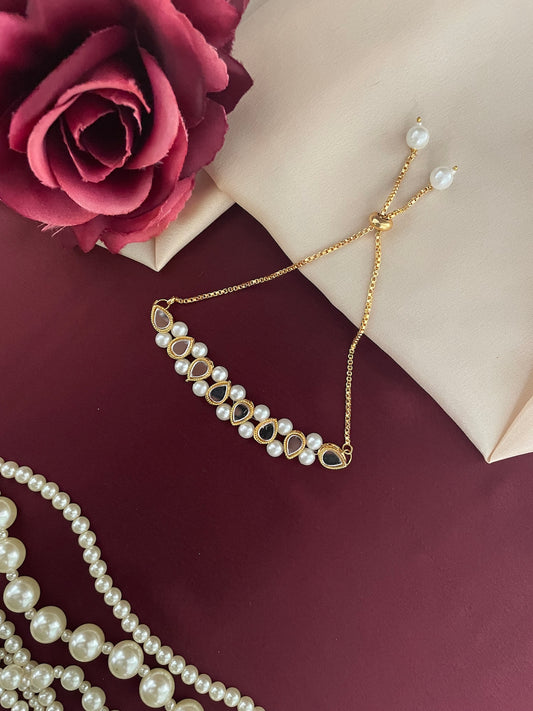Pearl/Mirror Latkan Bracelet Rakhi Lumba
