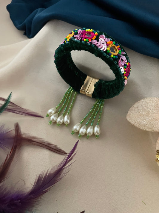 Beaded Mirror Latkan Bangle Lumba Rakhi