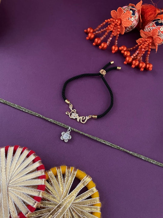 (Set of 2) LOVE/Flower Lumba Rakhi