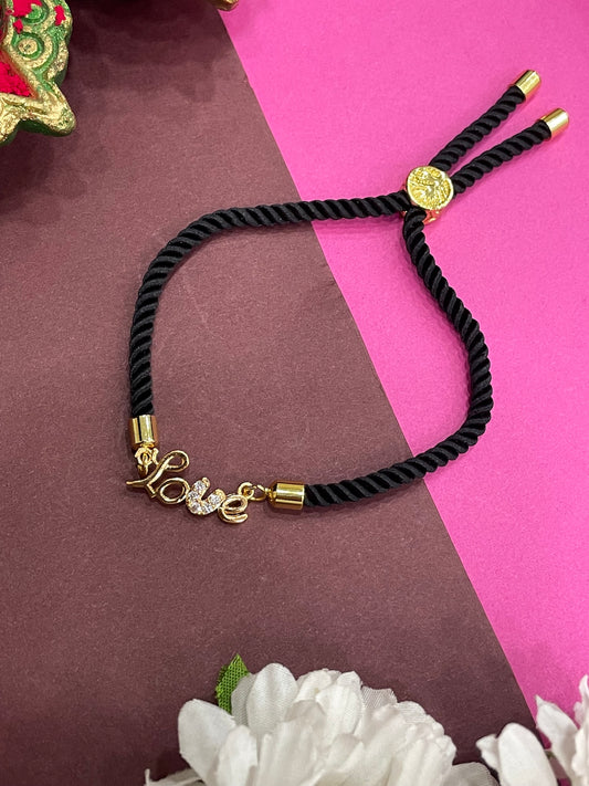 Rose Gold AD LOVE Lumba Rakhi