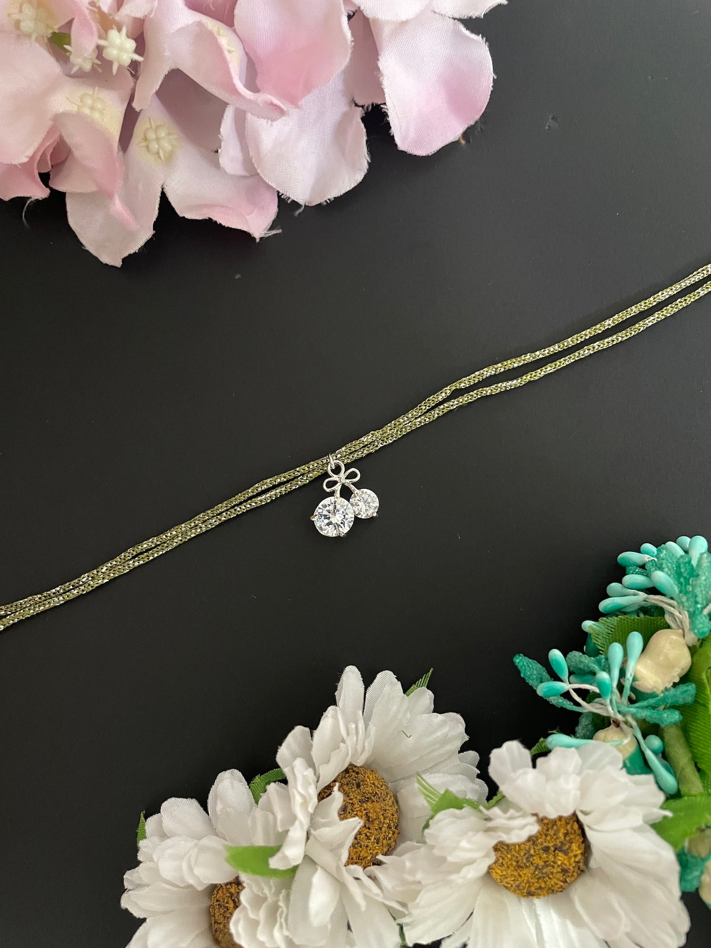 Bow Solitaire Charm Pendant Lumba Rakhi
