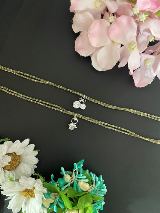 (Set of 2) Bow/Rose Flower Solitaire Charm Lumba Rakhi