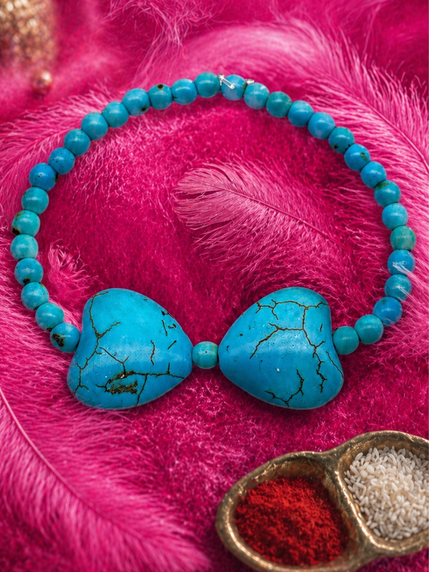 Turquoise Blue Lumba Rakhi For Bhabhi Sister In Law