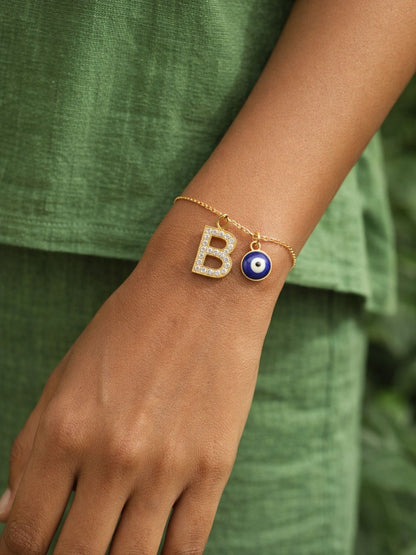A TO Z Alphabet AD Initial Name Lumba Rakhi Bracelet For Bhaiya Bhabhi