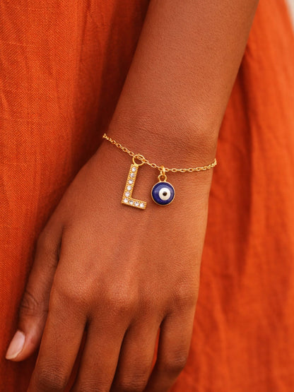 A TO Z Alphabet AD Initial Name Lumba Rakhi Bracelet For Bhaiya Bhabhi