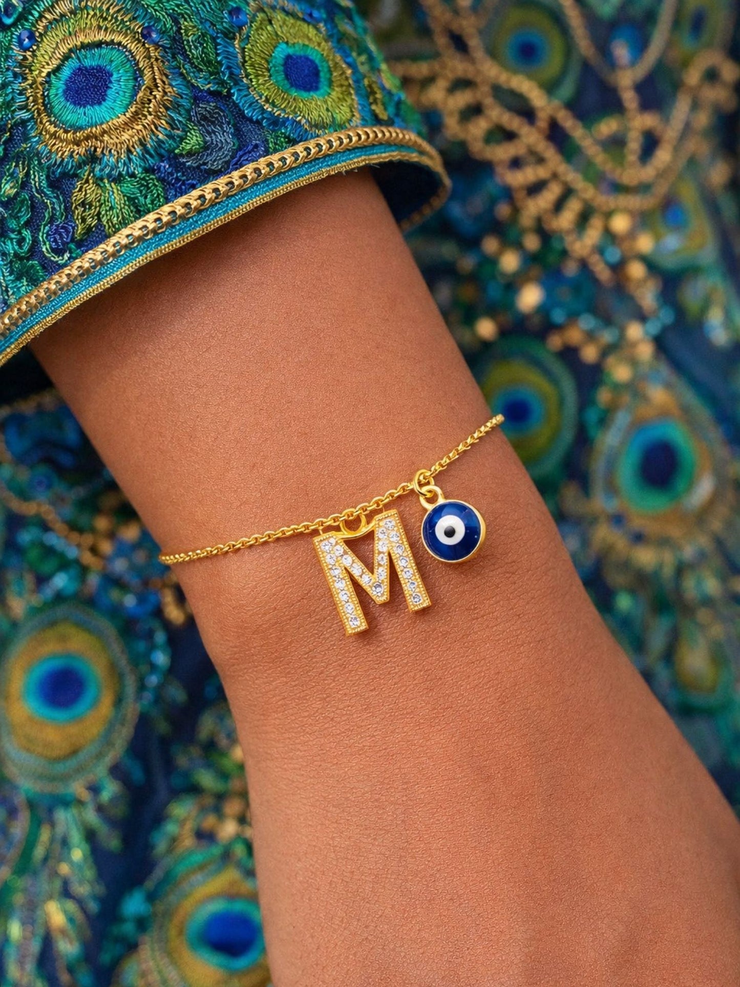 A TO Z Alphabet AD Initial Name Lumba Rakhi Bracelet For Bhaiya Bhabhi
