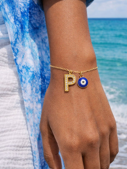 A TO Z Alphabet AD Initial Name Lumba Rakhi Bracelet For Bhaiya Bhabhi