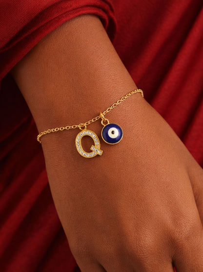 A TO Z Alphabet AD Initial Name Lumba Rakhi Bracelet For Bhaiya Bhabhi