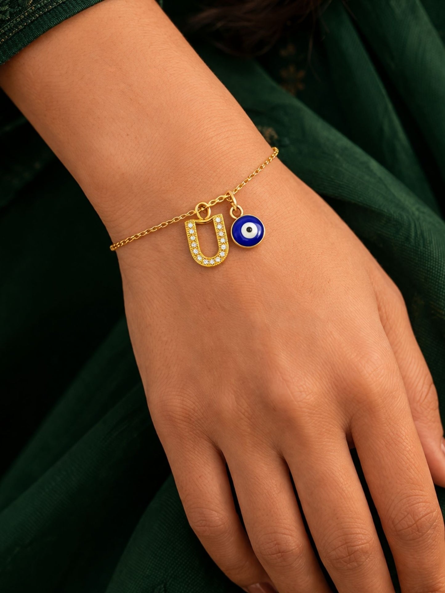 A TO Z Alphabet AD Initial Name Lumba Rakhi Bracelet For Bhaiya Bhabhi