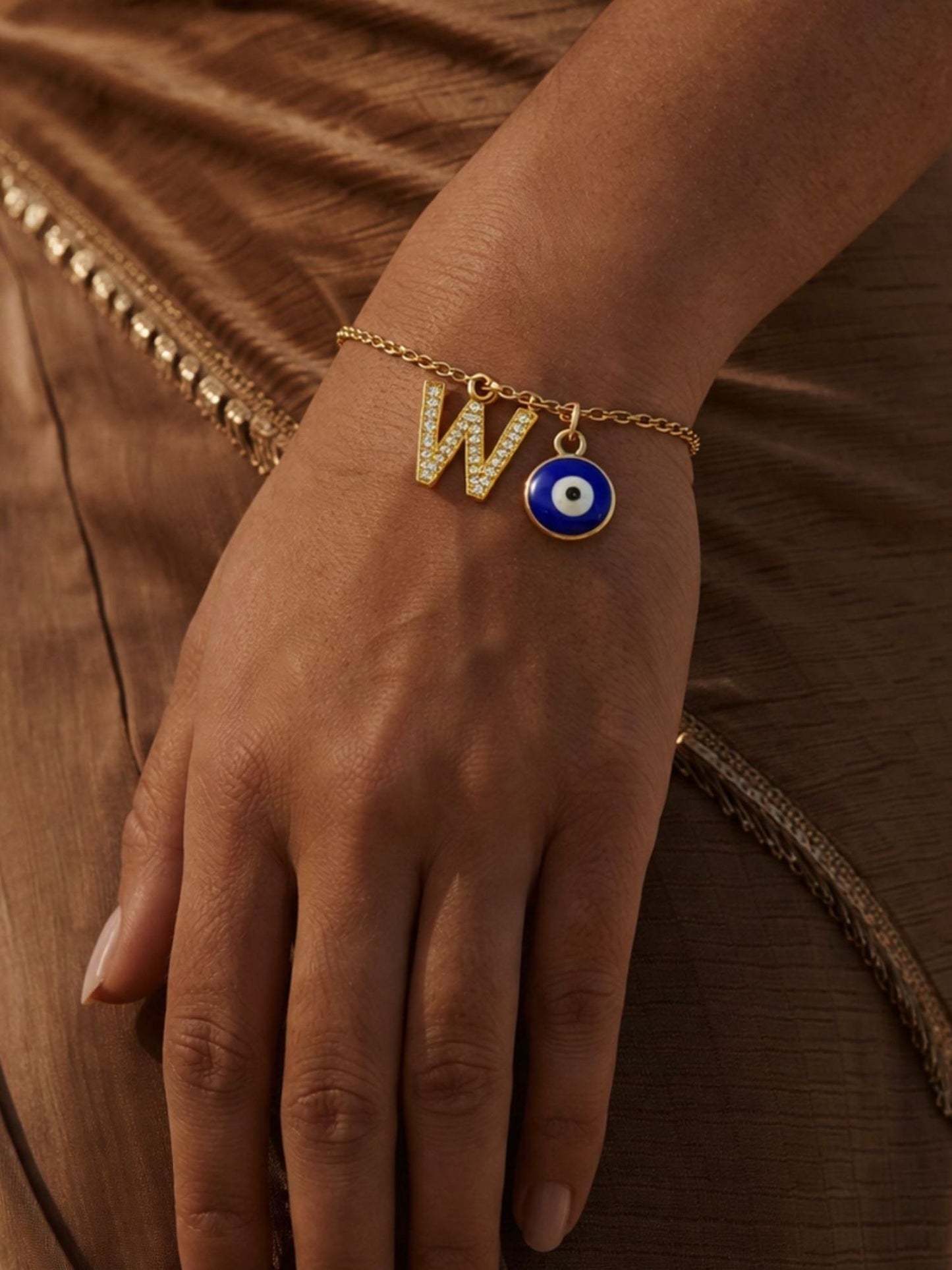 A TO Z Alphabet AD Initial Name Lumba Rakhi Bracelet For Bhaiya Bhabhi