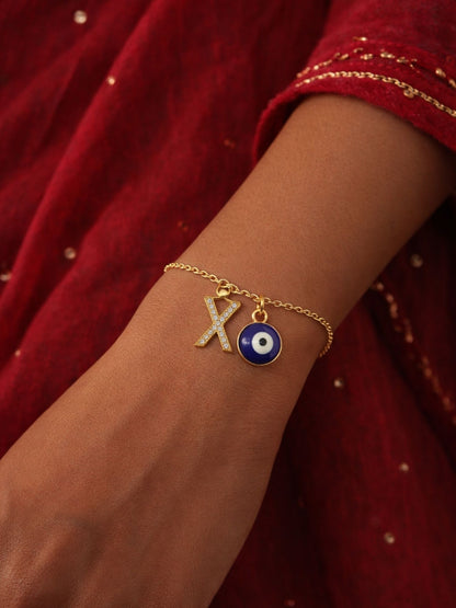 A TO Z Alphabet AD Initial Name Lumba Rakhi Bracelet For Bhaiya Bhabhi