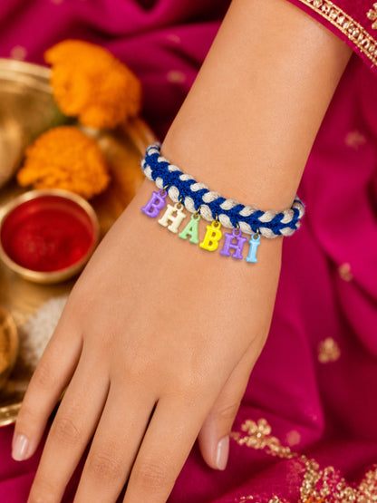 Bhabhi Name Alphabet Charm Multicolor Letter Lumba Rakhi