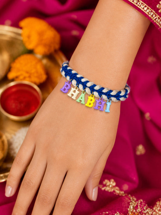 Bhabhi Name Alphabet Charm Multicolor Letter Lumba Rakhi