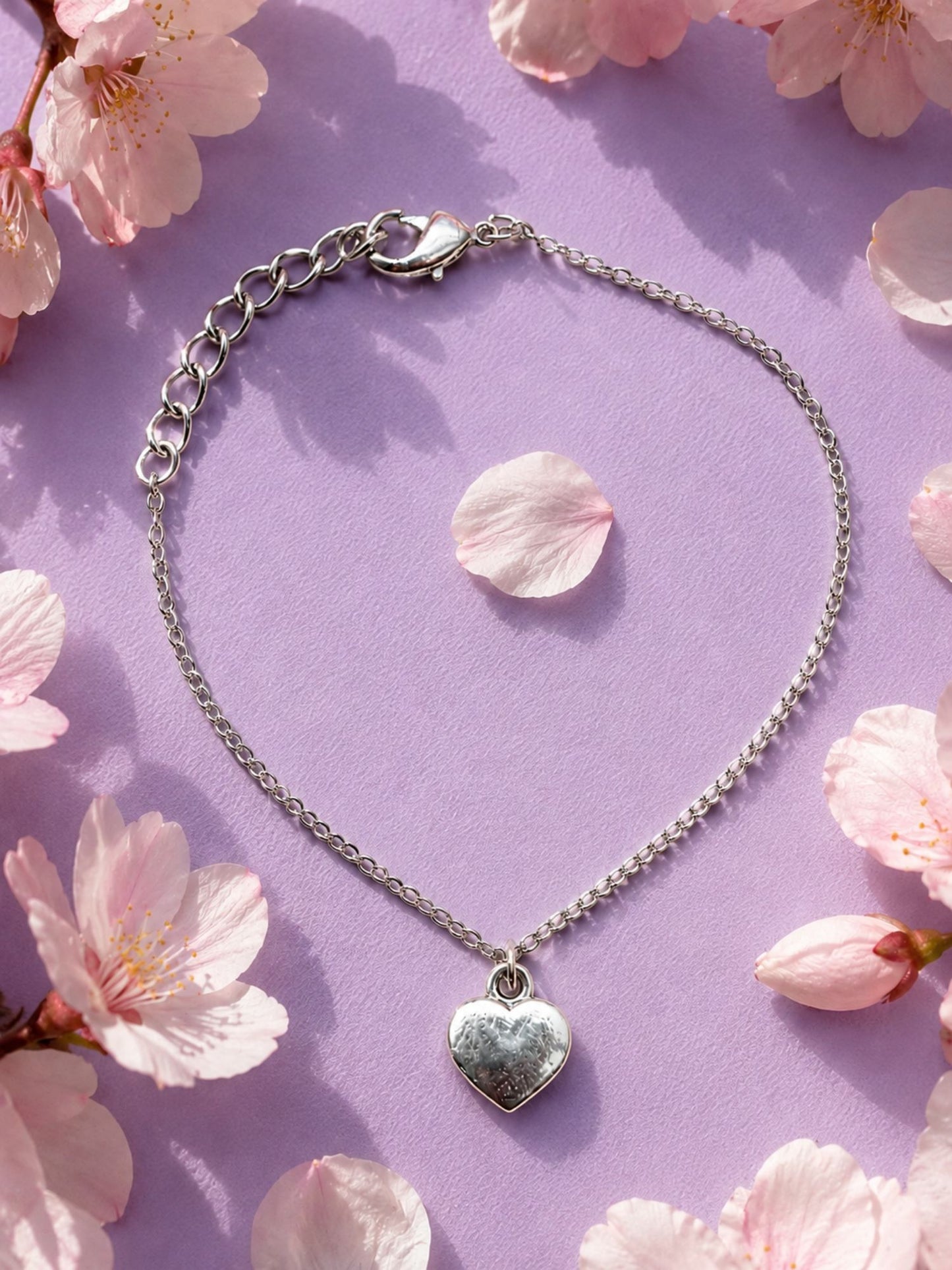 Silver Heart Lumba Rakhi Bracelet for Bhabhi