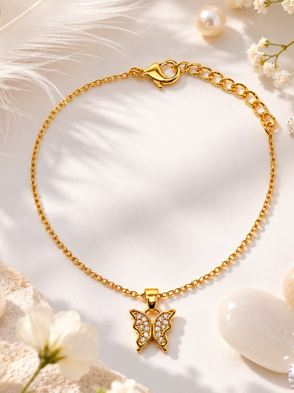 Butterfly AD Charm Lumba Rakhi Bracelet for Bhabhi
