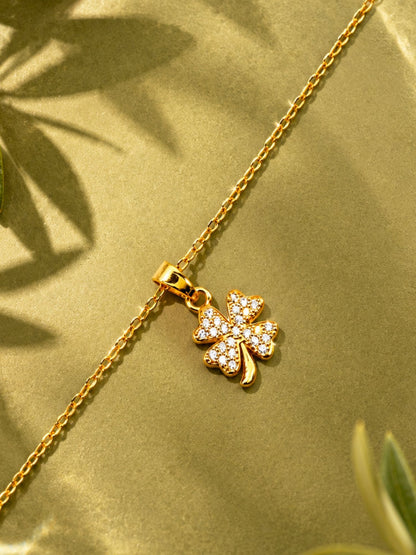 Four Leaf Lucky AD Clover Lumba Rakhi Bracelet for Bhabhi