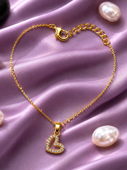 American Diamond Heart Lumba Rakhi Bracelet for Bhabhi