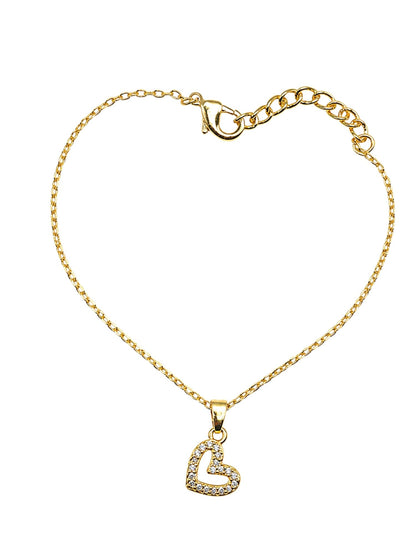 American Diamond Heart Lumba Rakhi Bracelet for Bhabhi