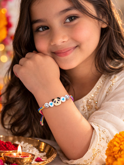 Panda Smiley Beads Kids Rakhi Bracelet For Bhai Bhaiya Bro