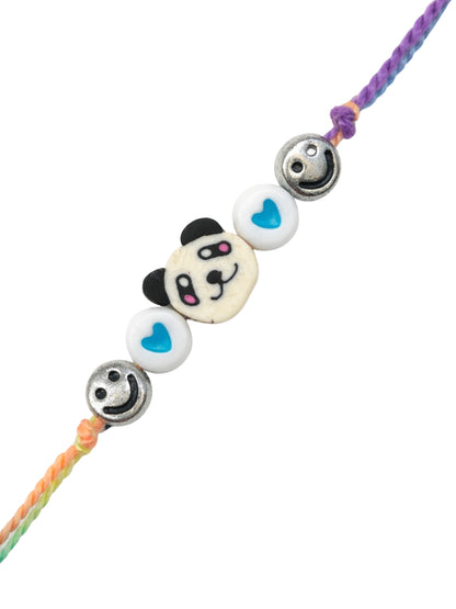 Panda Smiley Beads Kids Rakhi Bracelet For Bhai Bhaiya Bro