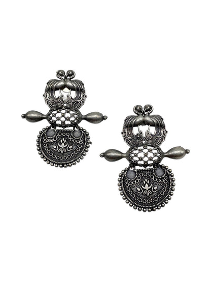 Stud Earring Peacock & Flower Design