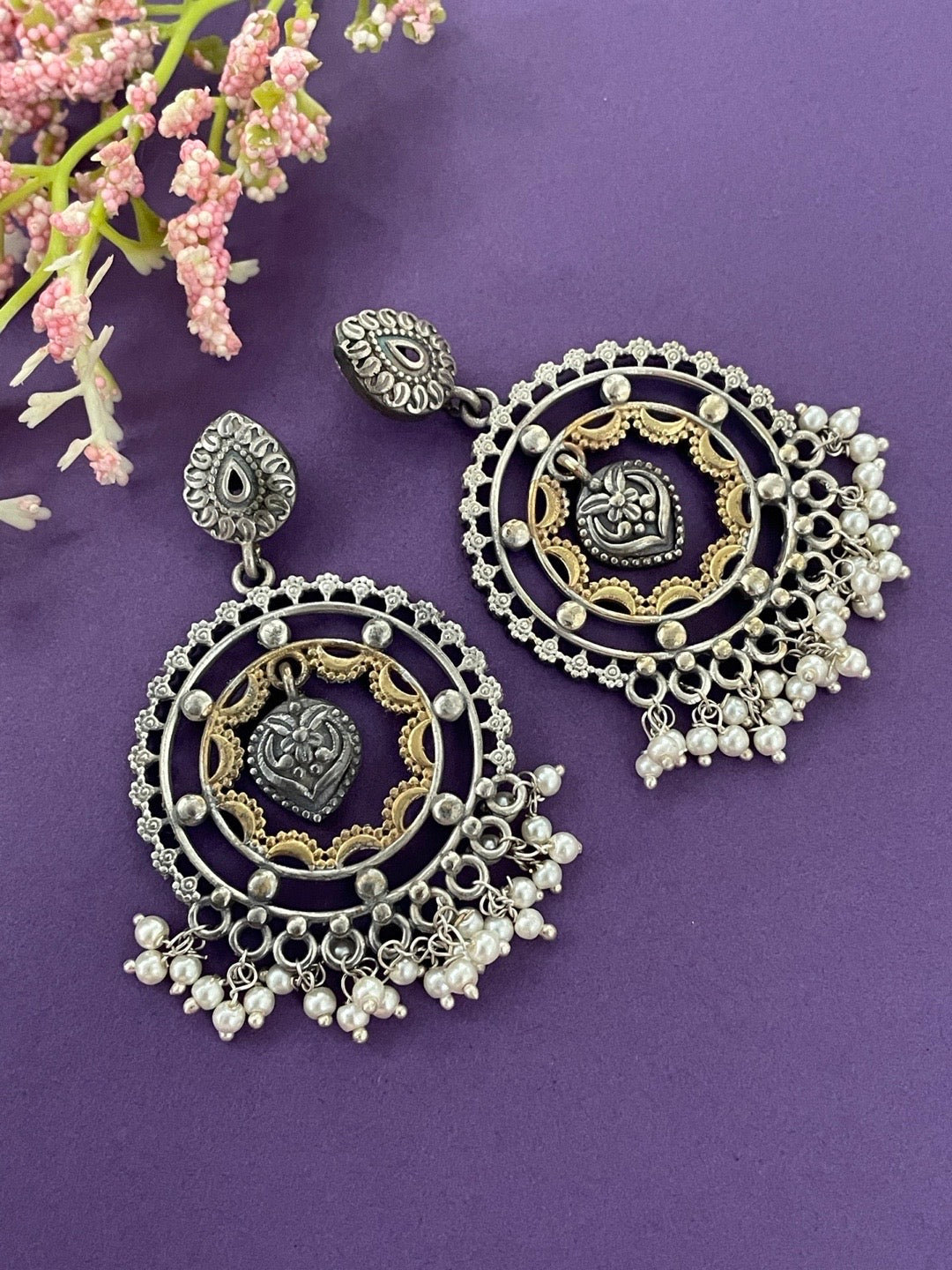 Earrings Round Shape With Pearls Designs